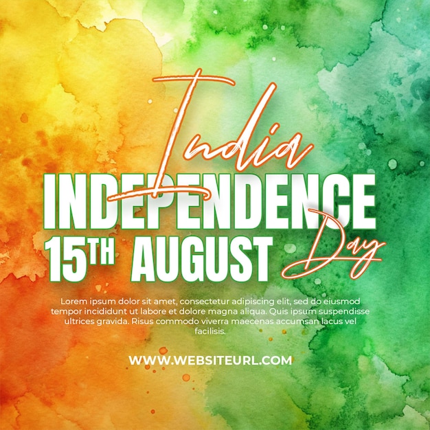PSD a banner that says india independence day social media post template