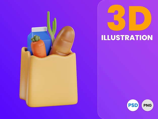 PSD banner tła ilustracji 3d sklepu spożywczego