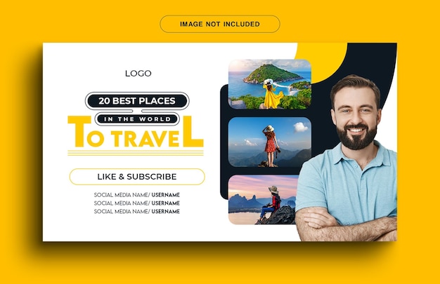 A banner for a travel company that says 20 best places in the world