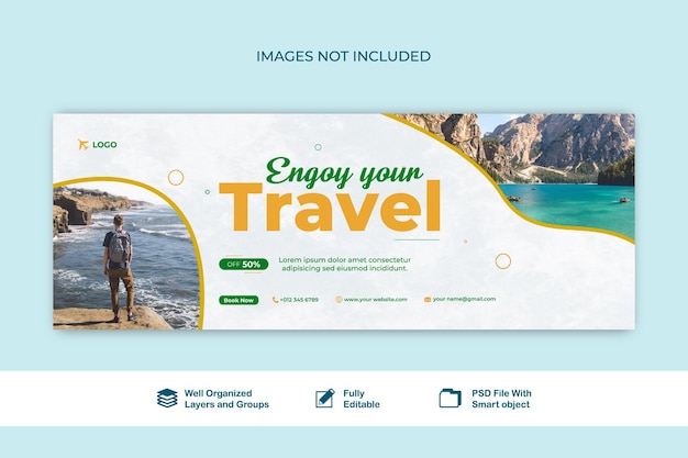 Баннер путешествия социальные сети туристическое агентство дизайн баннера пост шаблон редактируемый шаблон путешествия psd