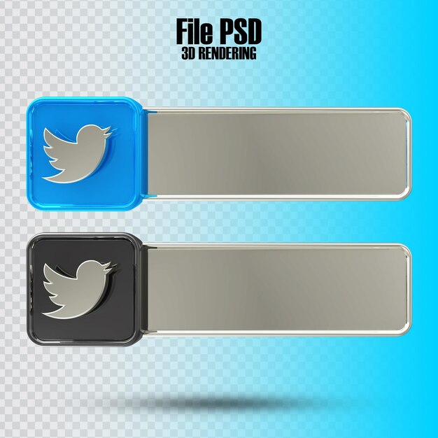 PSD banner twitte 3d rendering