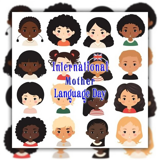 PSD banner van de internationale dag van de moedertaal