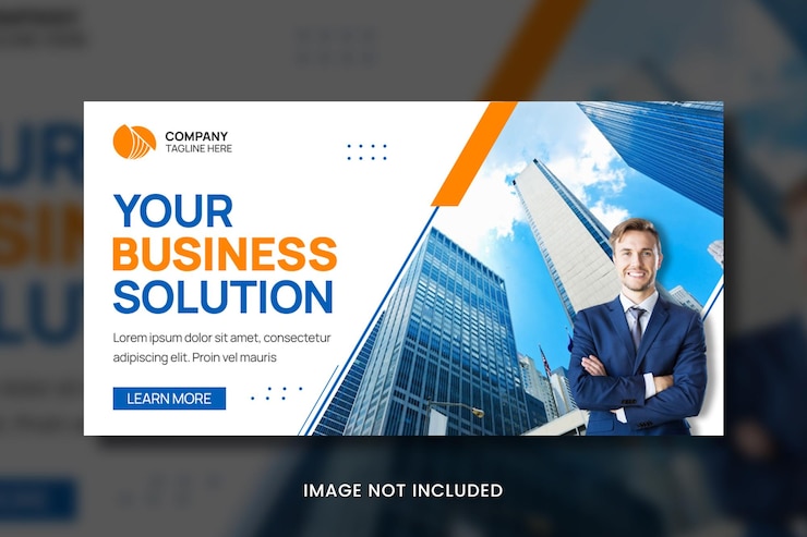 PSD banner van het bedrijfsbureau