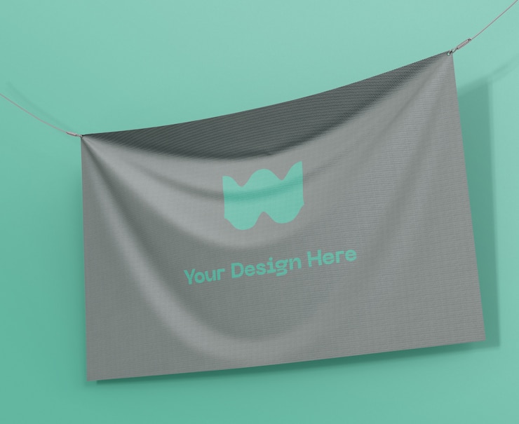 PSD banner vlag mockup