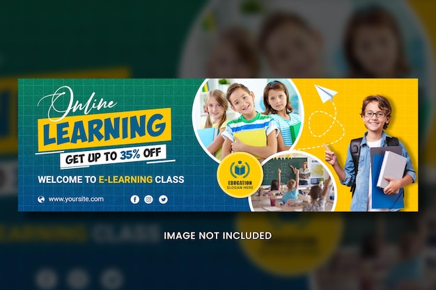 PSD banner voor online schoolonderwijs