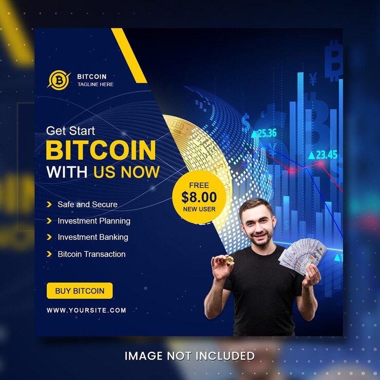 Banner voor sociale media met crypto-valuta