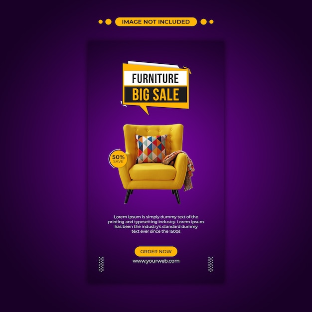 Banner with a furniture sale