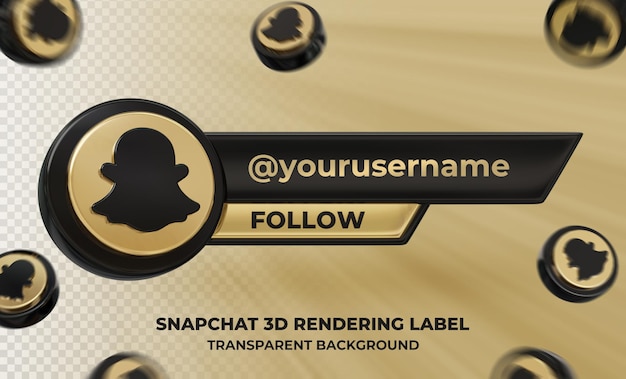 Bannerpictogramprofiel op snapchat 3d-renderinglabel geïsoleerd