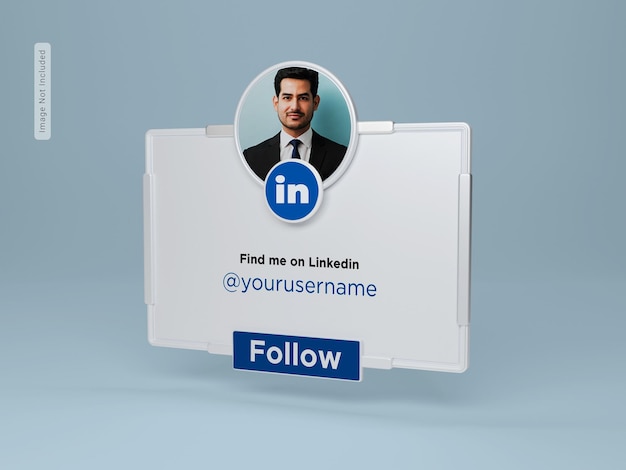 Bannerprofiel op LinkedIn 3D-rendering