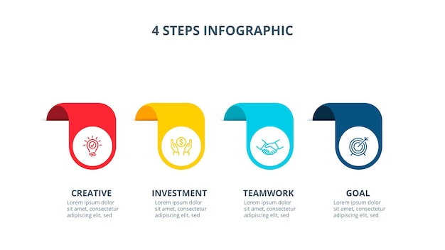 Banners with circles for infographic. Abstract elements for presentation with 4 steps.