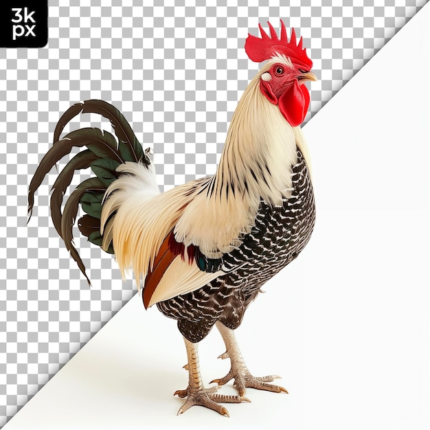 PSD bantam rooster isolated on transparent background