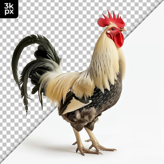 PSD bantam rooster isolated on transparent background