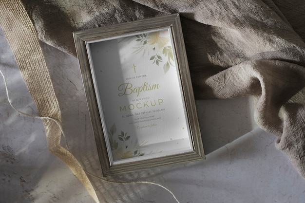 baptism girl frame mockup