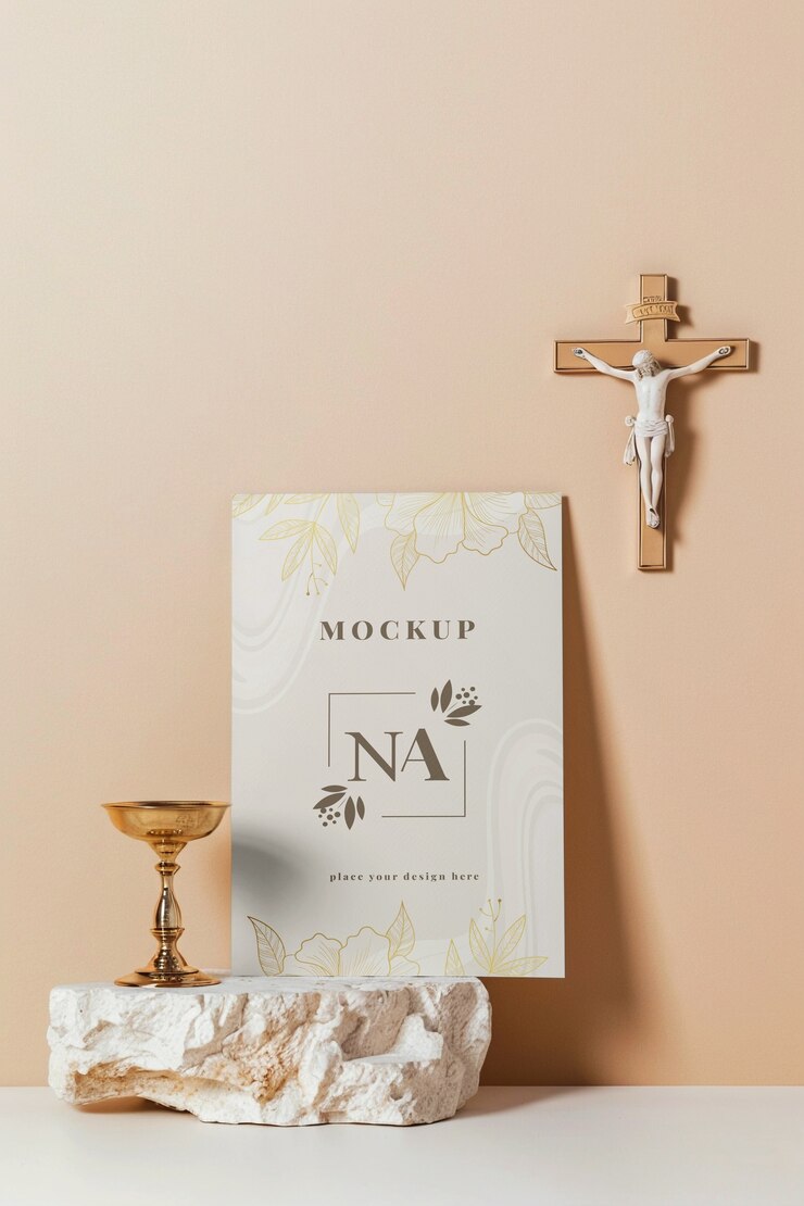 Baptism invitation mockup