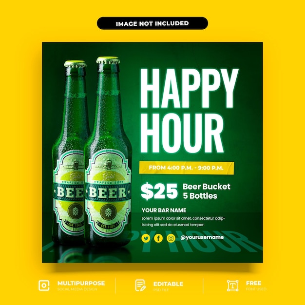 Дизайн социальных сетей для бара и бистро happy hour