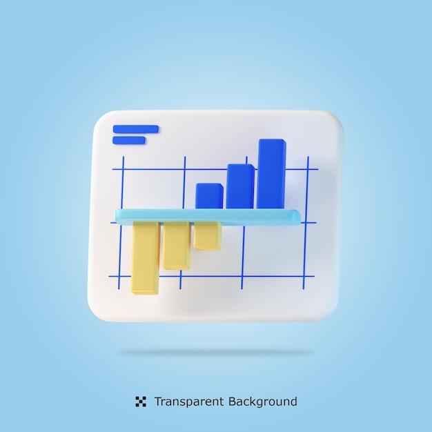 PSD bar chart 3d icon illustration