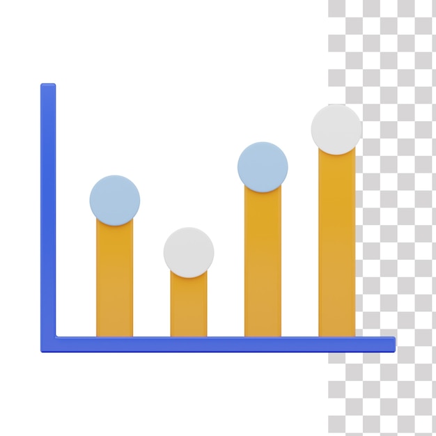 PSD bar chart 3d icon