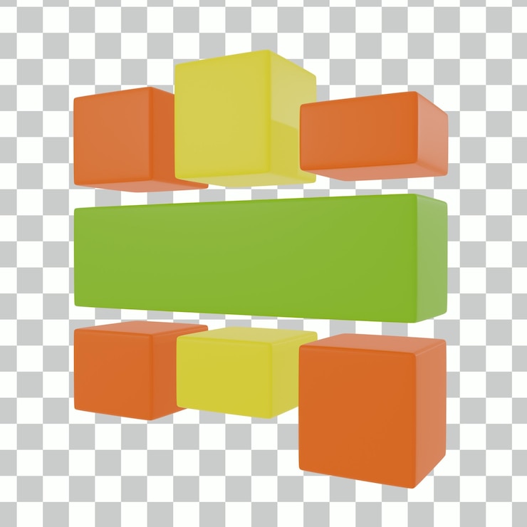 PSD bar chart 3d illustration