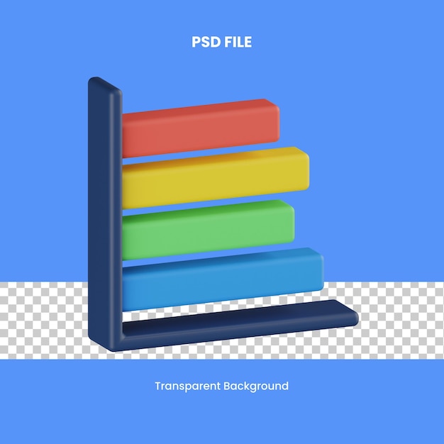 bar chart 3d rendering icon illustration analytics