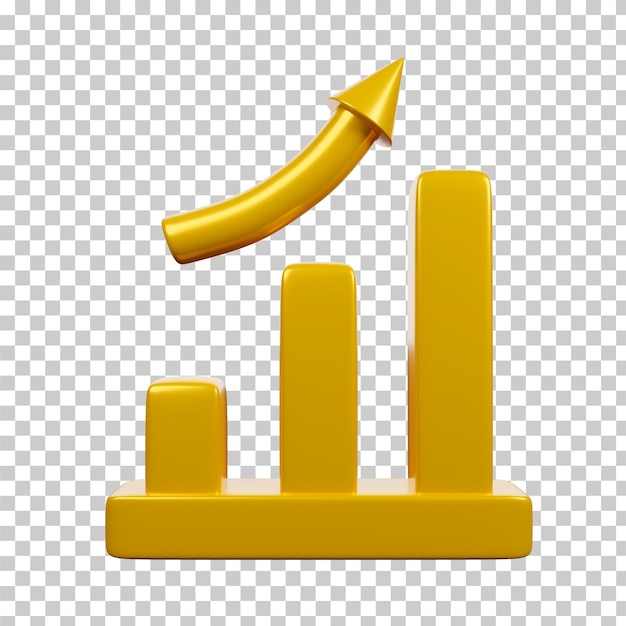 PSD bar chart 3d rendering