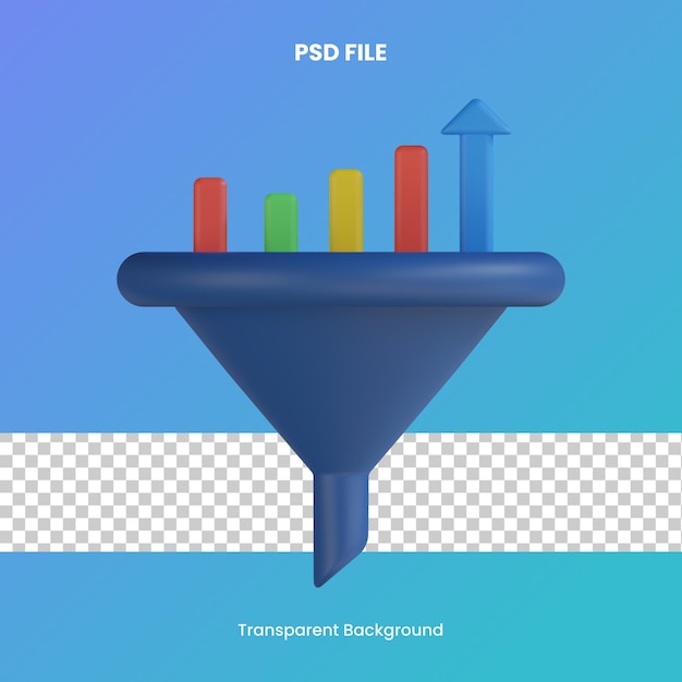 PSD filtro grafico a barre illustrazione dell'icona di rendering 3d analisi dei file pdf