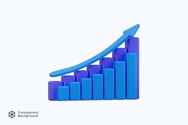 bar chart icon 3d render concept of business analytics icon vector illustration