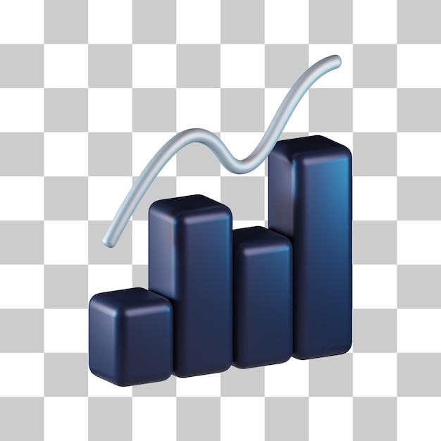 Bar chart statistic 3d icon