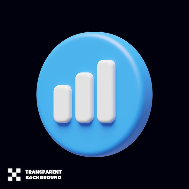 Bar Chart Statistics Icon In 3D Render