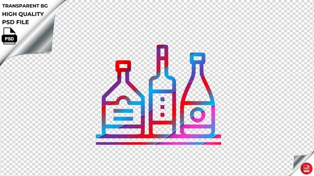 PSD bar drinks vector icon red blue purple ribbon psd transparent