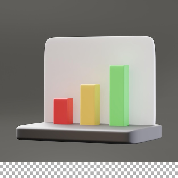 PSD bar graph 3d illustration