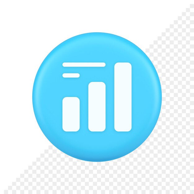 Grafico a barre business analisi pulsante diagramma profitto progresso borsa statistiche 3d icona