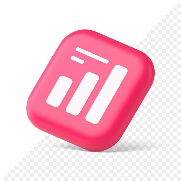 bar graph business analyzing button diagram profit progress stock market stats 3d isometric icon