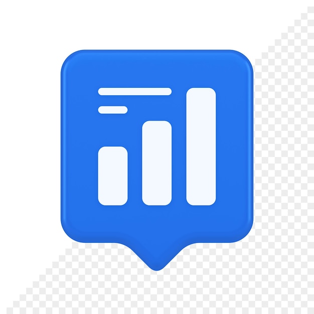 Bar graph business analyzing button diagram profit progress stock market stats 3d speech bubble icon