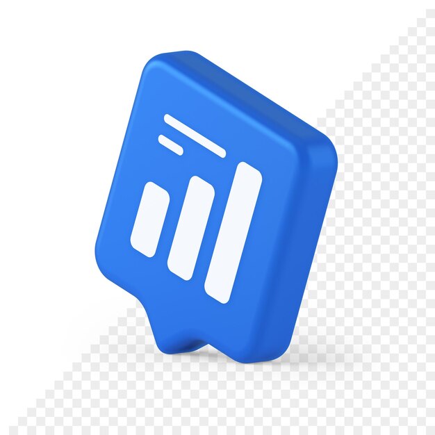 bar graph business analyzing button diagram profit progress stock market stats 3d speech bubble icon