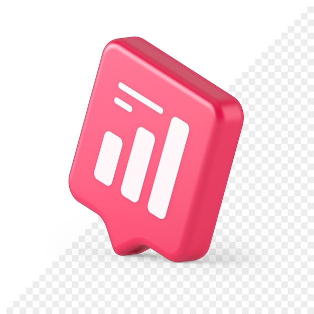 bar graph business analyzing button diagram profit progress stock market stats 3d speech bubble icon