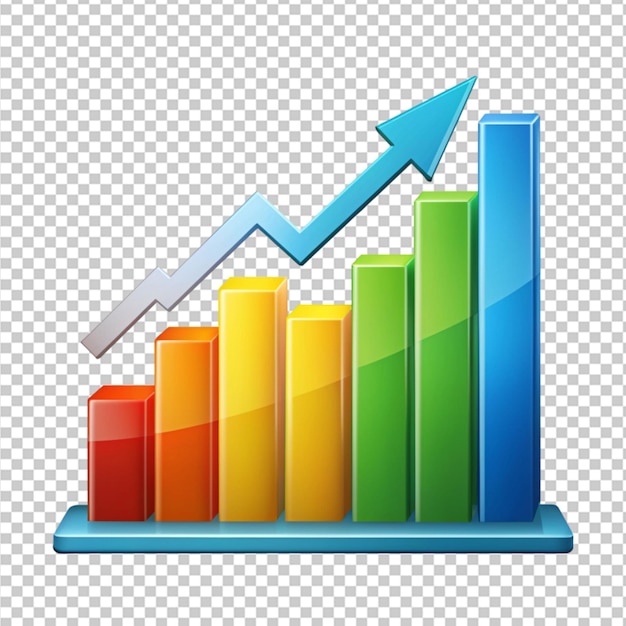 PSD icona di grafico a barre su sfondo trasparente