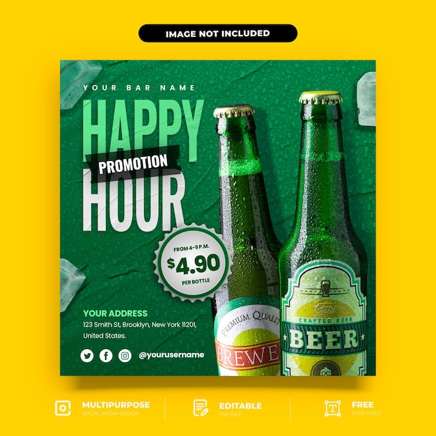 Bar Promotion Social Media template design