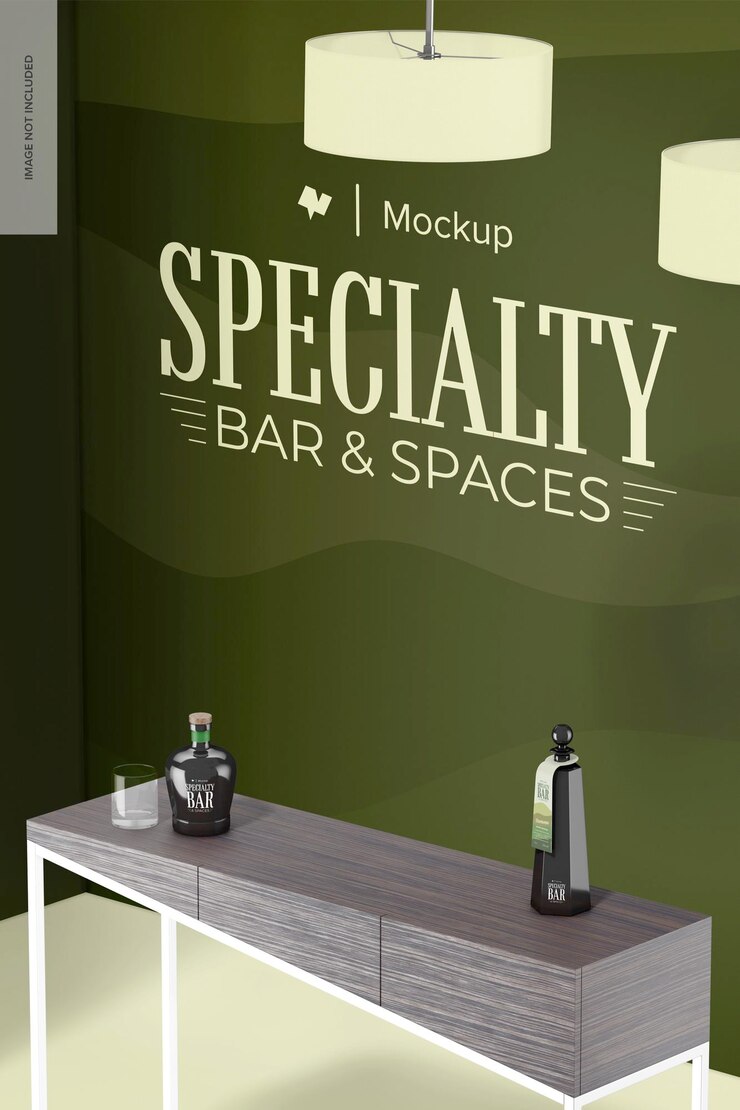 PSD bar receiver scene mockup