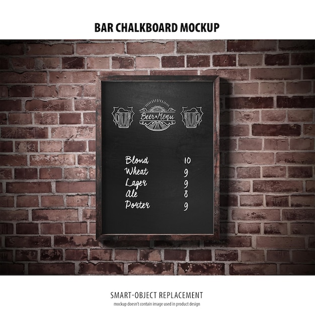 Bar schoolbord mockup