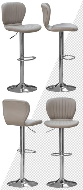 PSD bar stool interior element isolated from the background from different angles