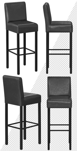 Bar stool interior element isolated from the background from different angles