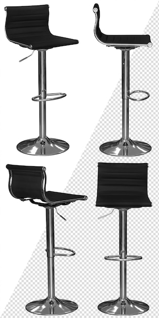 PSD bar stool interior element isolated from the background from different angles