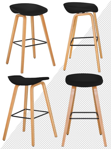 bar stool interior element isolated from the background from different angles