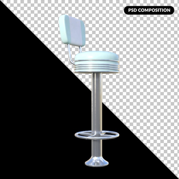 Bar stool isolated 3d