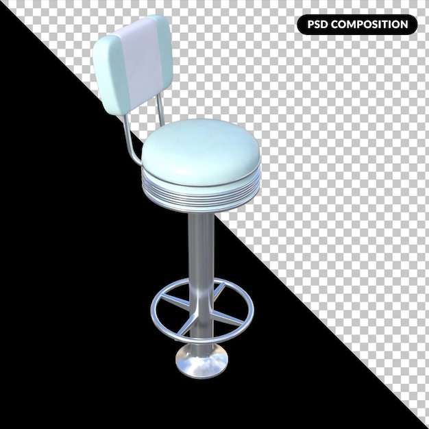 PSD bar stool izolowany 3d