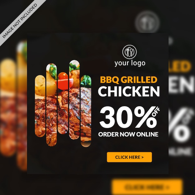 Barbacue restaurant web banner template