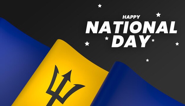 PSD barbados flag element design national independence day banner psd