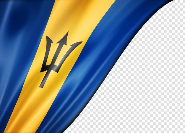 Barbados flag isolated on white banner