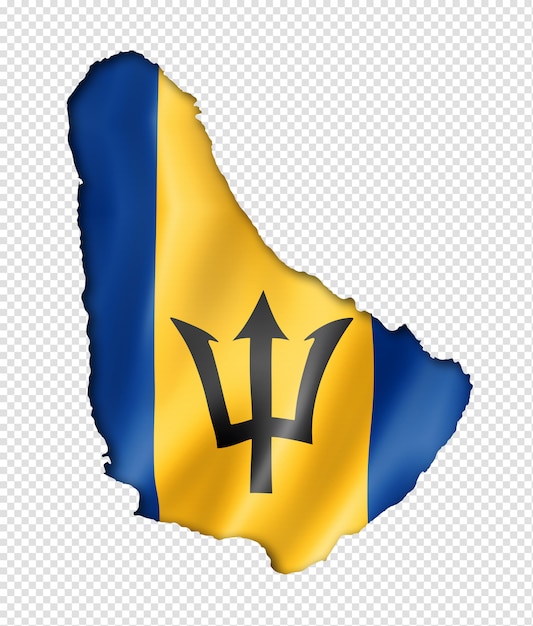 Barbados flag map