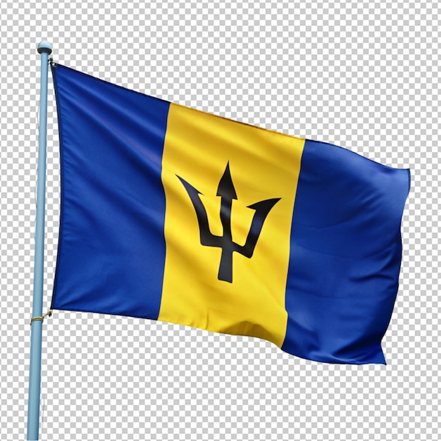 Barbados flag on transparent background